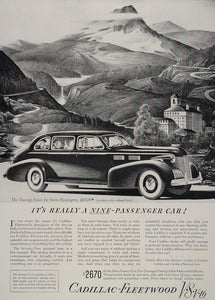 1940 Ad Cadillac Fleetwood Touring Sedan White Sidewall - ORIGINAL CARS5