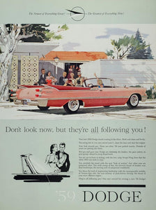 1959 Ad Dodge Pink Convertible Tail Fins Classic Car - ORIGINAL CARS5