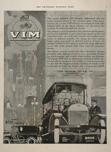 1916 Ad VIM Antique Delivery Truck Open Express RARE - ORIGINAL CARS5