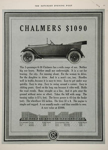 1917 Ad Detroit MI Chalmers 5 Passenger 6-30 Vintage Antique Car Motor CARS5