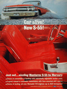 1962 Ad Red Mercury Monterey S-55 Convertible Car Seat - ORIGINAL CARS5