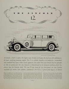 1932 Ad Lincoln V-12 Willoughby Limousine Vintage Car - ORIGINAL CARS5