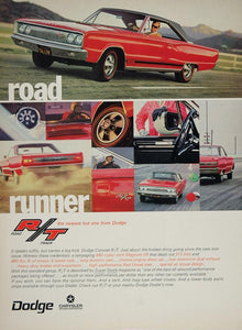 1967 Ad Red Dodge Coronet R/T Streak Tires Road Runner - ORIGINAL CARS6