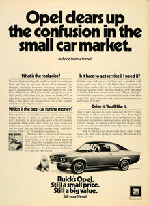1972 Ad General Motor Buick Opel Automobile Vintage Car - ORIGINAL CARS7