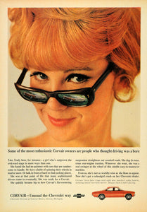 1966 Ad General Motors Chevrolet Corvair Auto Woman - ORIGINAL ADVERTISING CARS7