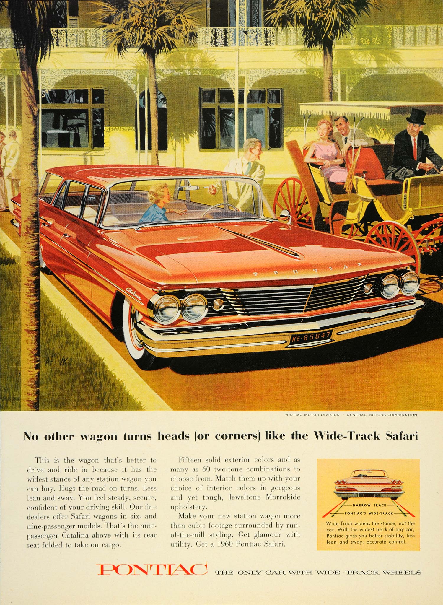 1960 Ad Red Pontiac Safari Automobile Carriage Vintage - ORIGINAL CARS7