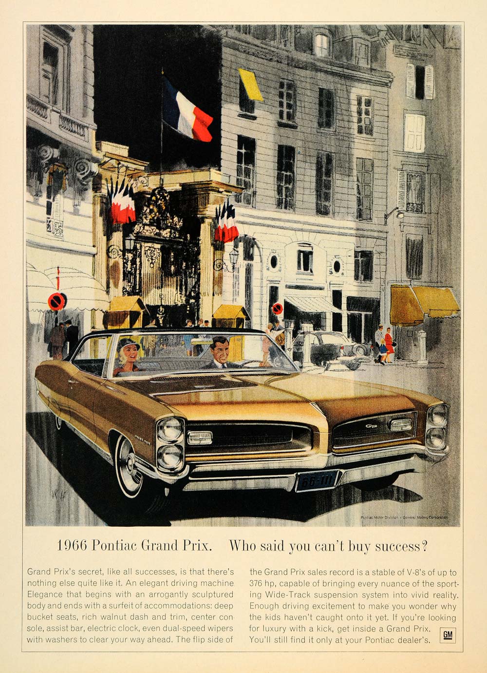 1966 Ad Tan Pontiac Grand Prix French Guiana Flag City - ORIGINAL CARS7