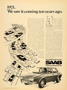 1971 Ad Swede SAAB 99 Automobile Vintage Car Sweden - ORIGINAL ADVERTISING CARS7