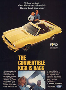 1977 Ad Yellow Ford Mustang II Muscle Car Convertible - ORIGINAL CARSSM