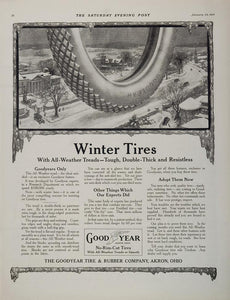 1915 Ad Goodyear Winter Tires Tire Rubber Company Akron - ORIGINAL CARS