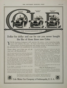 1914 Ad Vintage Cole Automobile Car Prices Indianapolis - ORIGINAL CARS