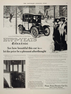 1911 Ad Antique Hupp-Yeats Electric Car Vintage Auto - ORIGINAL ADVERTISING CARS