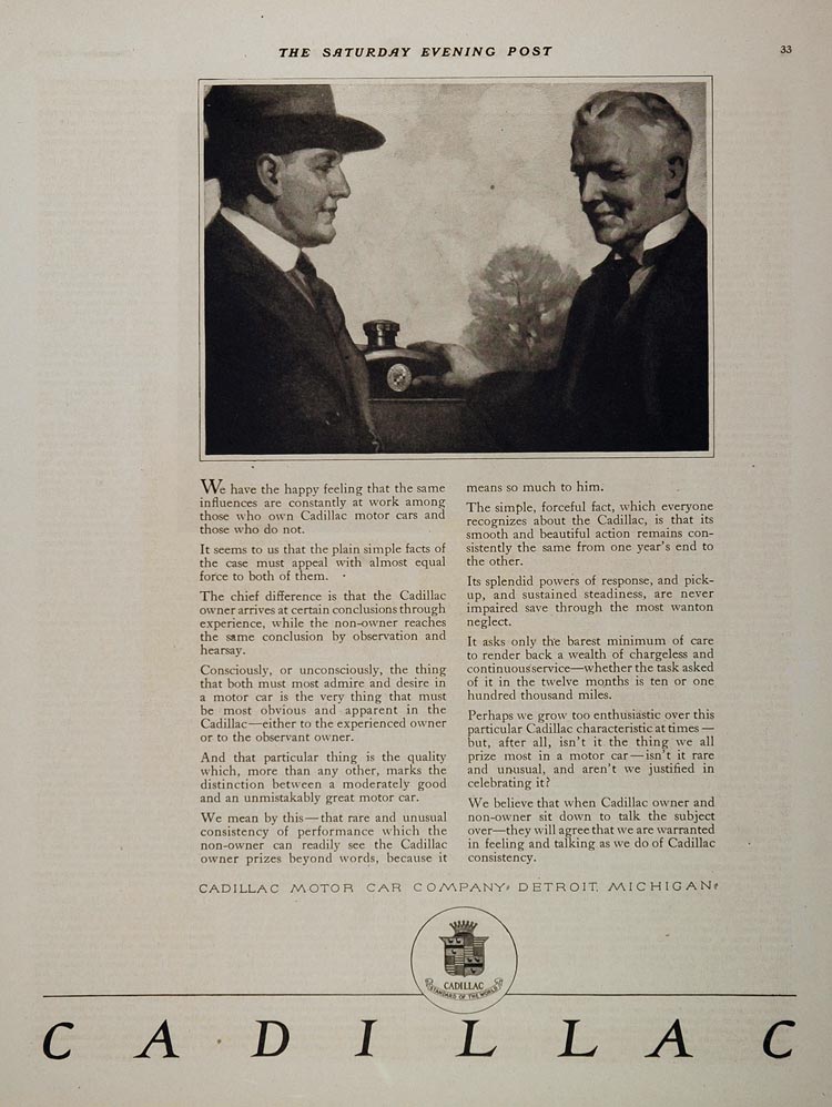 1920 Ad Vintage Cadillac Motor Car Automobile Owners - ORIGINAL ADVERTISING CARS