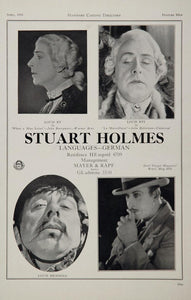 1930 Stuart Holmes Actor Louis Mendosa Casting Ad - ORIGINAL CAST2