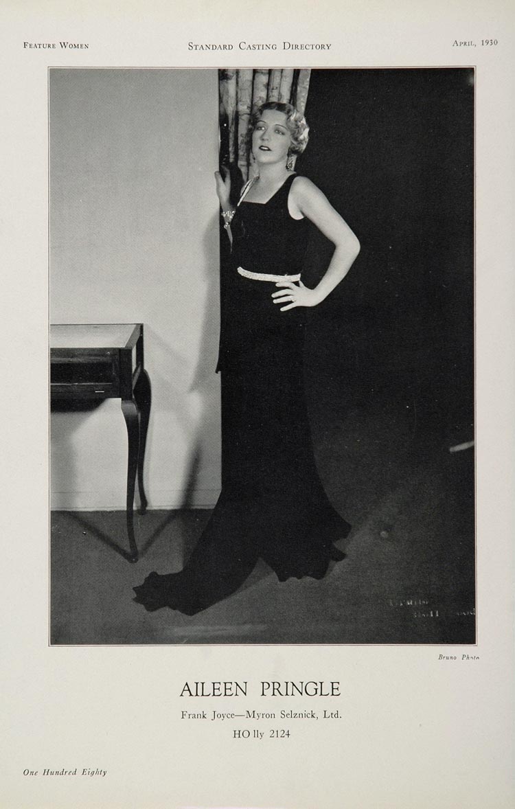 1930 Aileen Pringle Actor Actress Movie Film Casting Ad - ORIGINAL CAST2