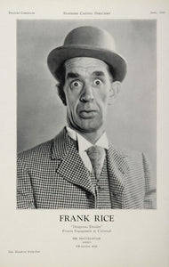 1930 Frank Rice Comedian Dangerous Females Casting Ad - ORIGINAL CAST2