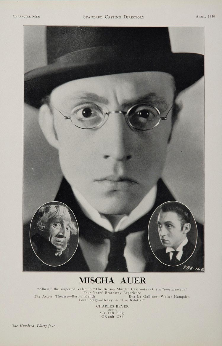 1930 Mischa Auer Actor Movie Film Stage Casting Ad - ORIGINAL CAST2