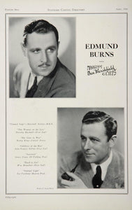 1930 Edmund Burns Actor Movie Tanned Legs Casting Ad - ORIGINAL CAST2