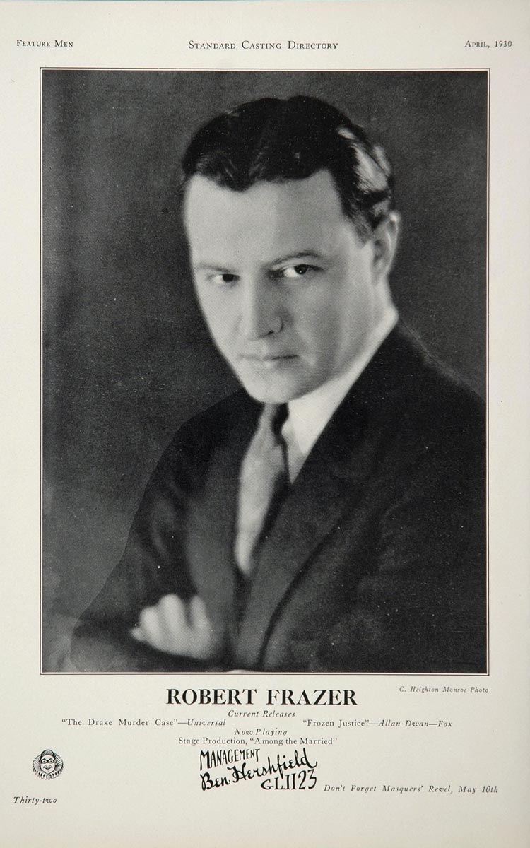 1930 Robert Frazer Actor Movie Film Stage Casting Ad - ORIGINAL CAST2