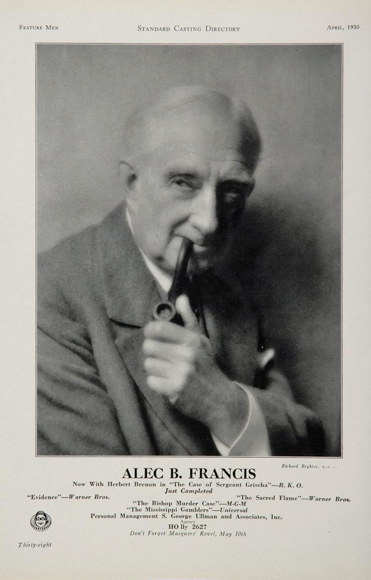 1930 Alec B. Francis Actor Movie Film Casting Ad - ORIGINAL CAST2