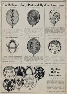 1934 Vintage Ad Gas Party Balloons Polly Pert Hy-Tex - ORIGINAL ADVERTISING CAT2