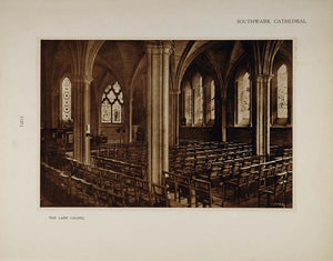 1905 Southwark Cathedral Lady Chapel Architecture Print - ORIGINAL CATH