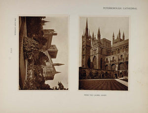 1905 Peterborough Cathedral Church Architecture Prints - ORIGINAL CATH