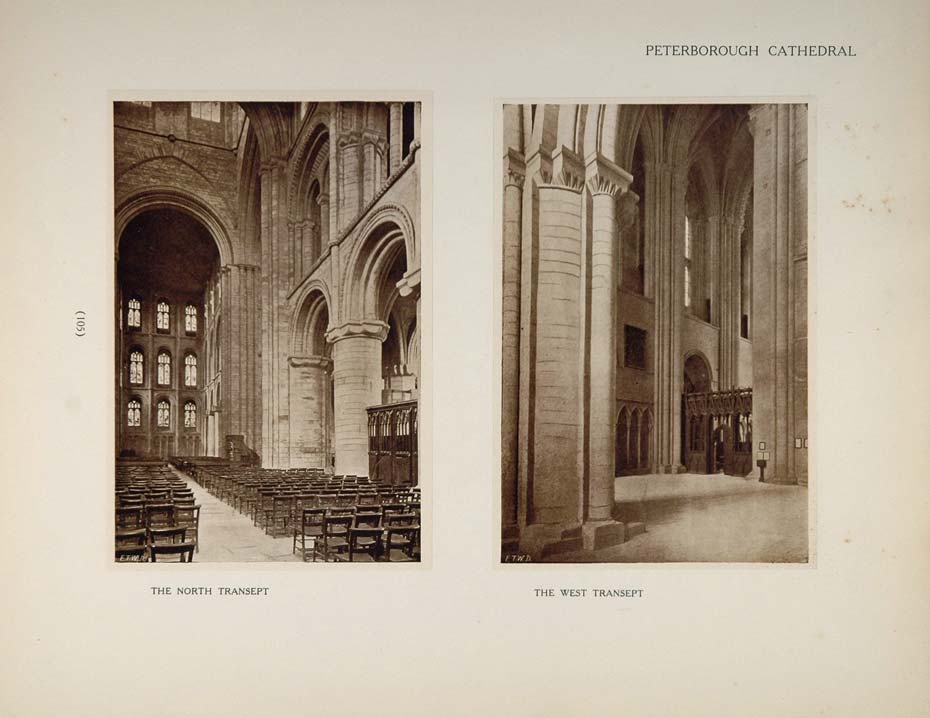 1905 Peterborough Cathedral North West Transept Prints - ORIGINAL CATH