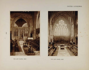 1905 Exeter Cathedral Lady Chapel East West Prints - ORIGINAL CATH