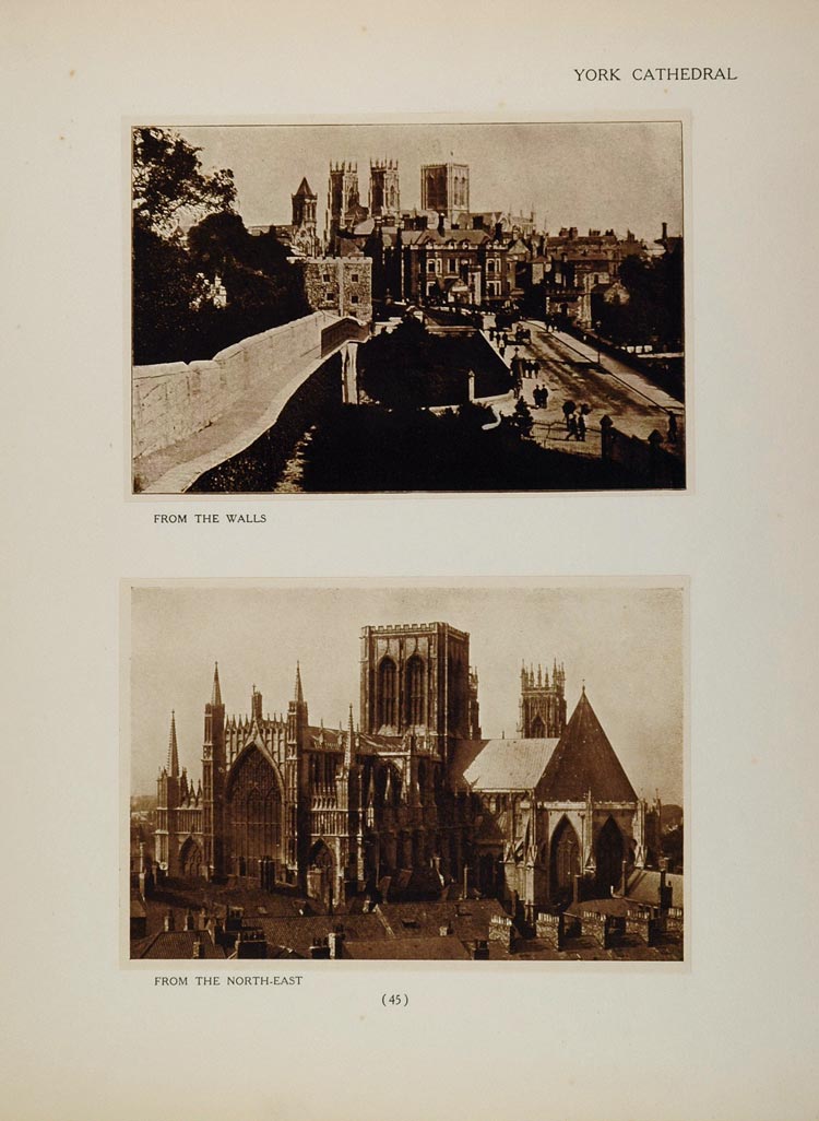 1905 York Cathedral English Church Architecture Prints - ORIGINAL CATH