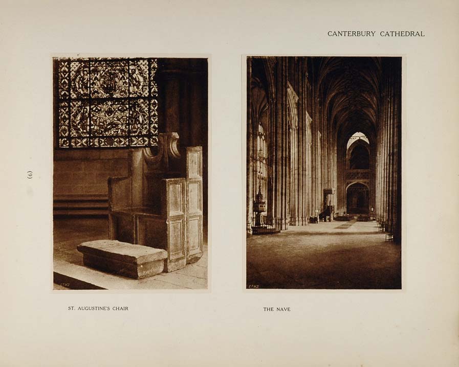 1905 Canterbury Cathedral St. Augustine's Chair Prints - ORIGINAL CATH