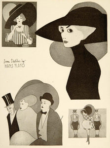1913 Hans Flato American Examiner Sketches Mini Poster - ORIGINAL CB1