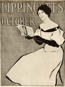 1913 Lippincott's Magazine October J. Gould Mini Poster - ORIGINAL CB1
