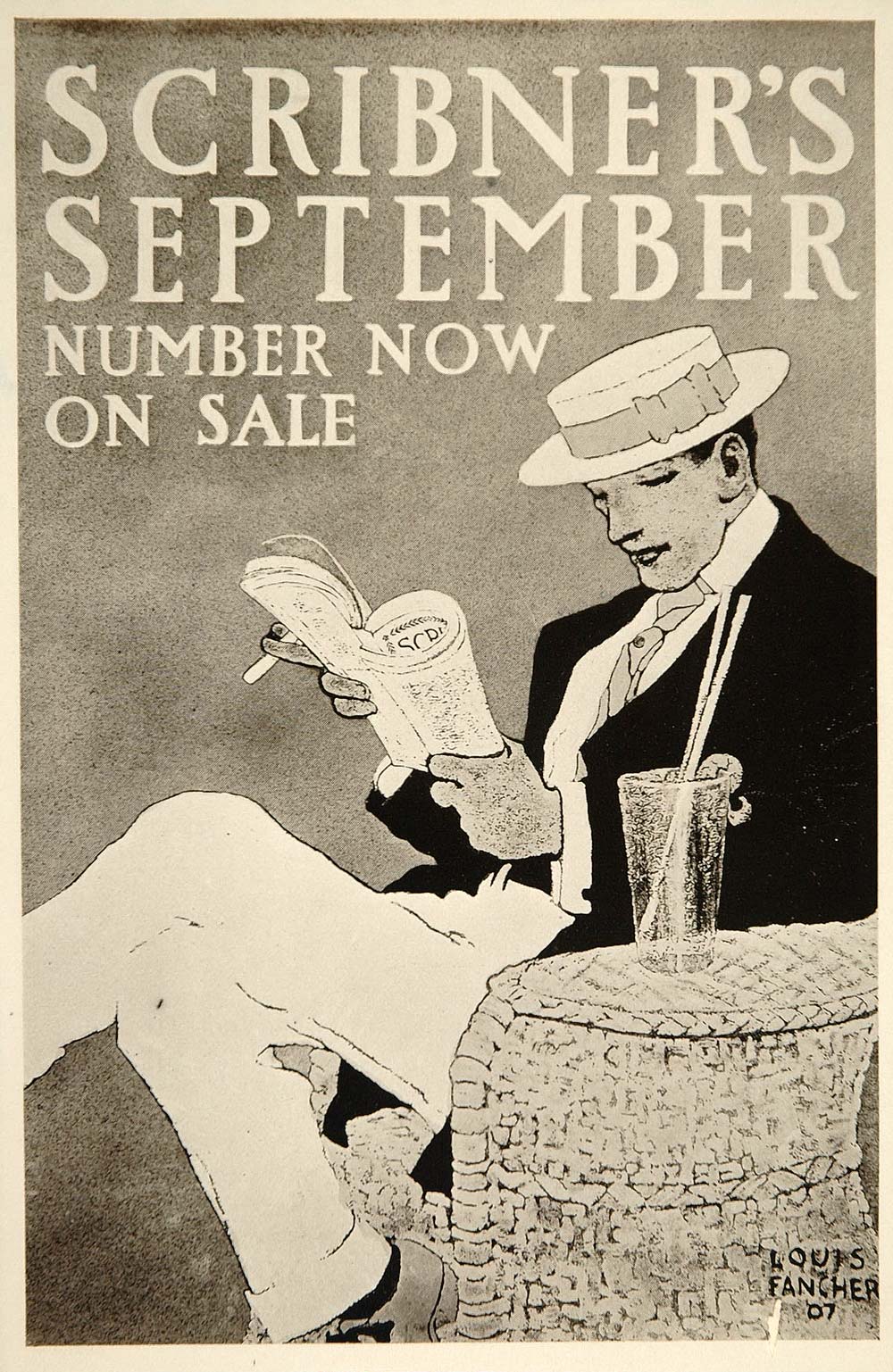 1913 Scribner's September Louis Fancher Mini Poster - ORIGINAL CB1