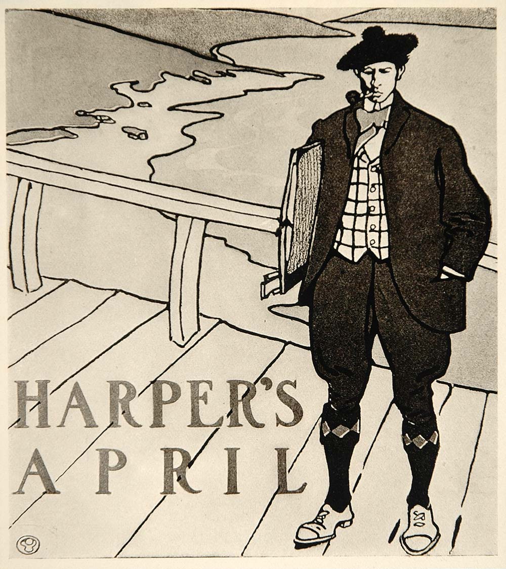 1913 Harpers Magazine April Edward Penfield Mini Poster - ORIGINAL CB1