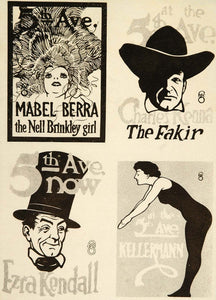 1913 5th Ave. Theatre Shows F. G. Cooper Mini Poster - ORIGINAL CB1
