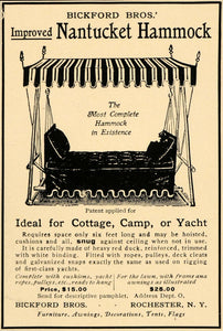 1905 Ad Bickford Brothers Nantucket Hammock Furniture - ORIGINAL ADVERTISING CC1