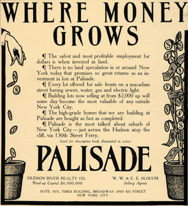 1905 Ad Investment Lots Palisade Hudson River Realty Co - ORIGINAL CC1
