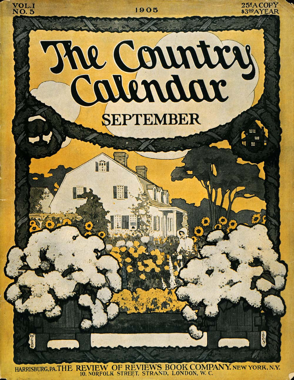 1905 Cover Country Calendar Garden Farmhouse Woman - ORIGINAL CC1