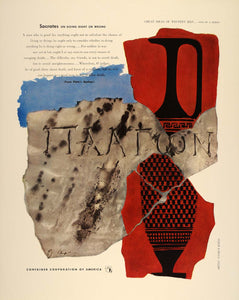 1952 CCA Art Gyorgy Kepes Socrates Platos Apology Print - ORIGINAL CCA1