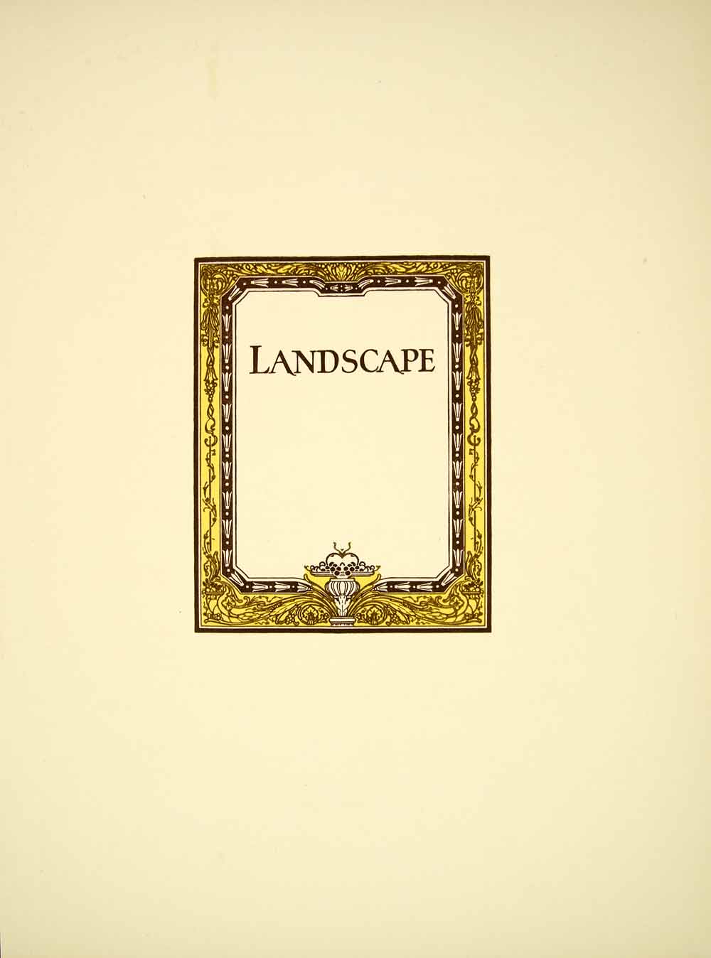 1923 Lithograph Milton E Dill Art Nouveau Landscape Border Graphic Design CCD1