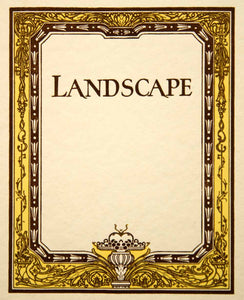 1923 Lithograph Milton E Dill Art Nouveau Landscape Border Graphic Design CCD1
