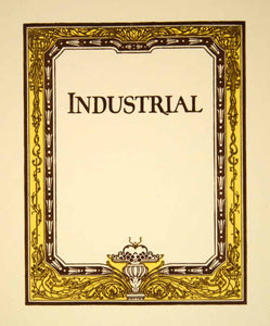 1923 Lithograph Milton E Dill Art Nouveau Industrial Graphic Design Border CCD1