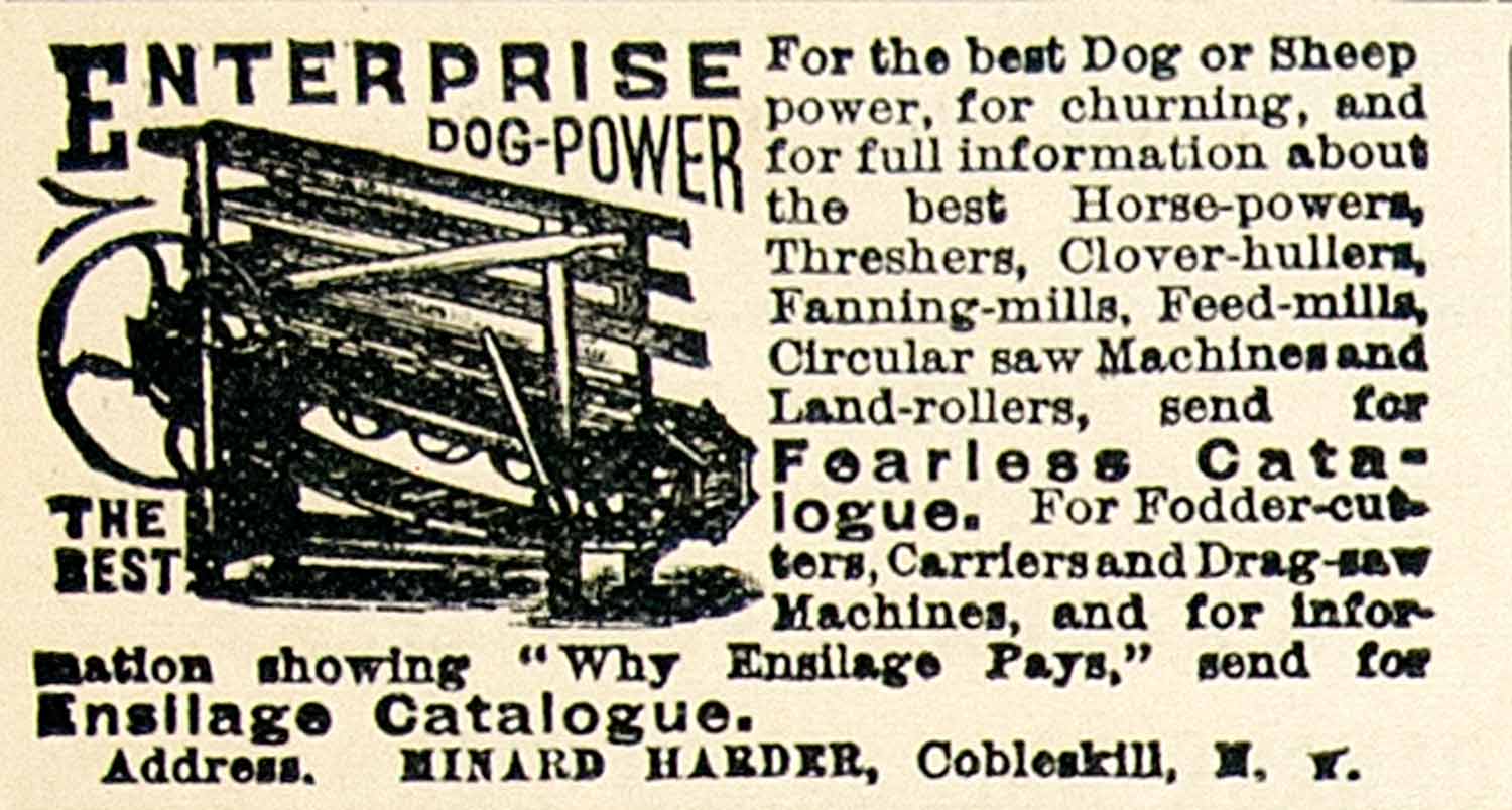 1894 Ad Enterprise Dog Sheep Power Butter Churn Farm Machinery Minard CCG1
