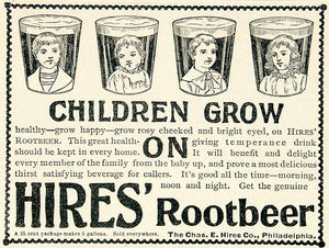 1895 Ad Charles E Hires Root Beer Carbonated Soft Drink Children Grow Shot CCG1