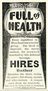 1897 Ad Charles E Hires Root Beer Health Soda Beverage Philadelphia PA CCG1
