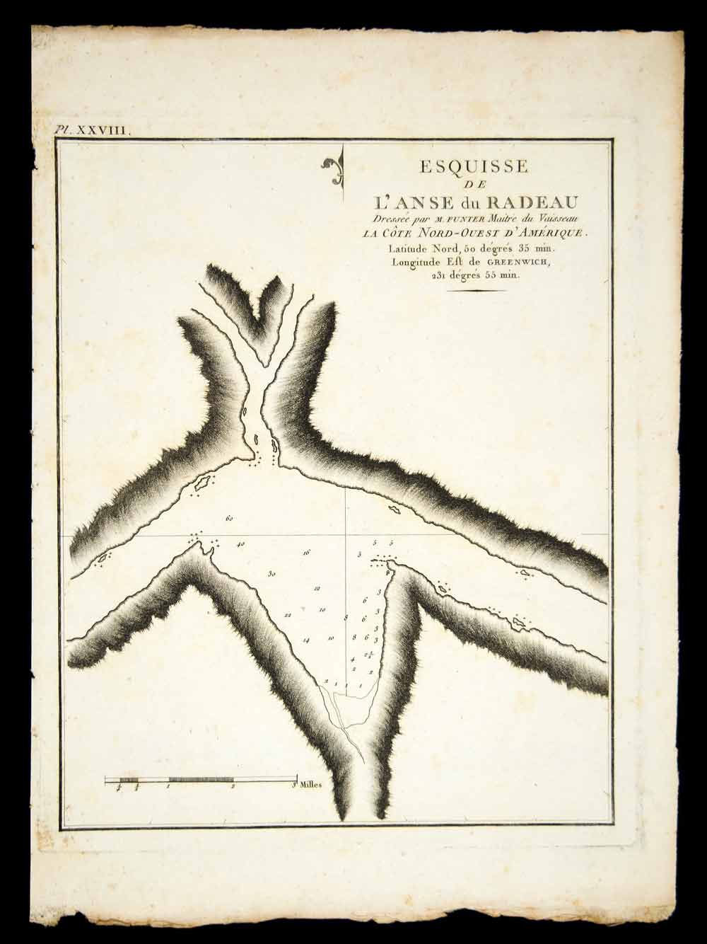1795 Copper Engraved Map Radeau Cove Pacific Northwest Coast Funter Antique CCG3