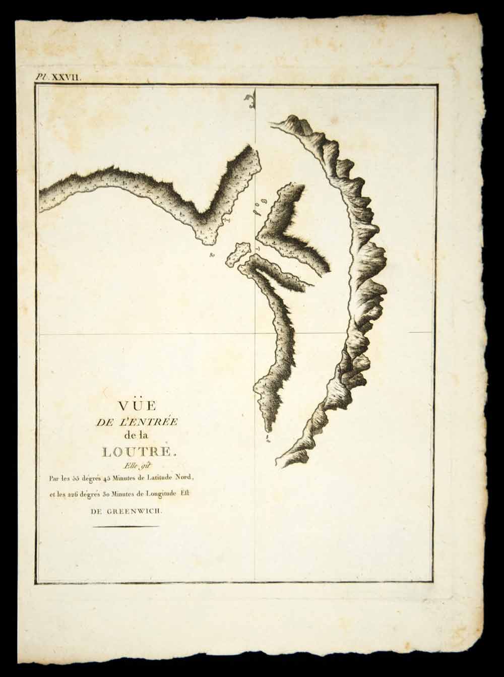 1795 Copper Engraved Map Antique Loutre Cove Pacific Northwest John Meares CCG3