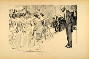 1906 Print Charles Dana Gibson Warning to Wives Drawing Society Satire Sketch