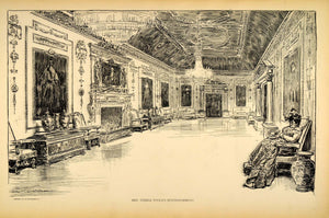 1906 Print Charles Dana Gibson Mrs. Steele Poole Housewarming Ballroom Drawing
